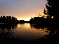 Sunrise over frozen Trues Pond